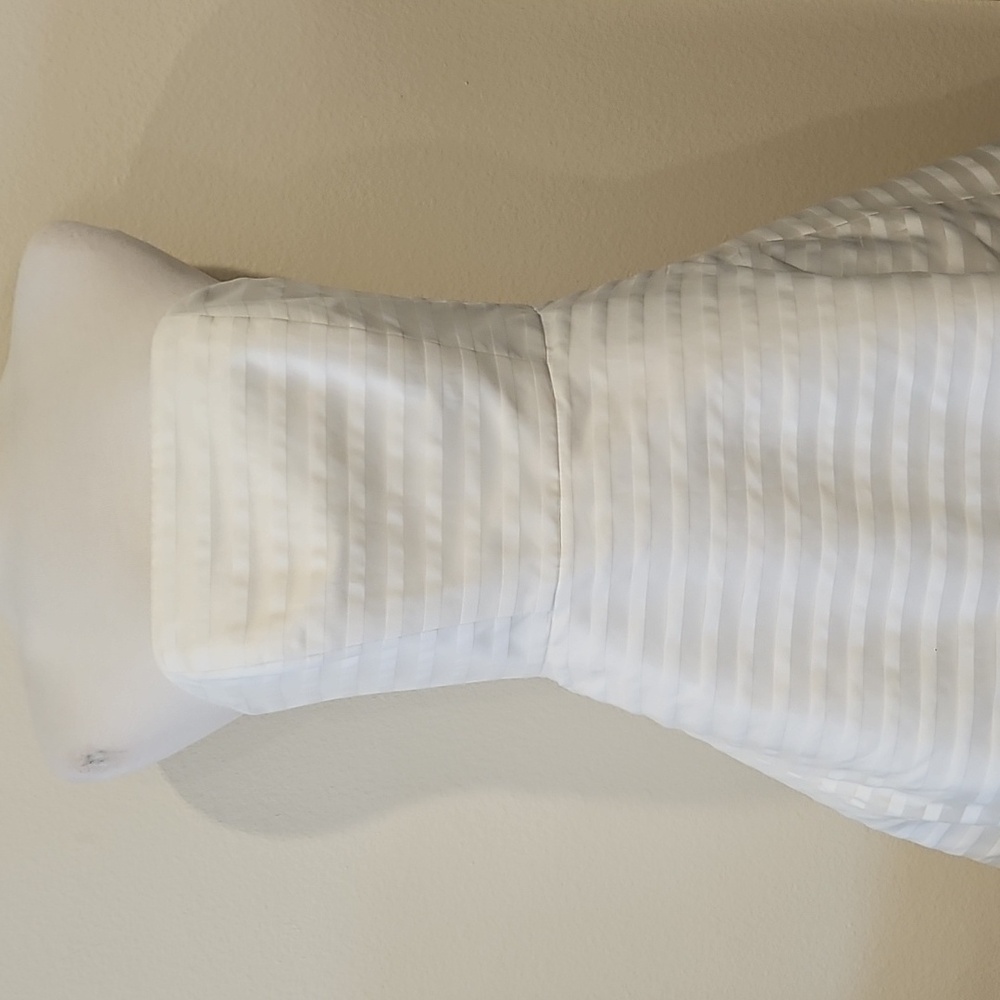 David's Bridal Strapless Textured White Dress